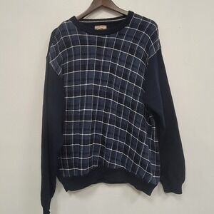 Natural Issue Mens Vtg‎ Plaid Birdseye Cotton Sweater Size XL Academia 90s Y2K